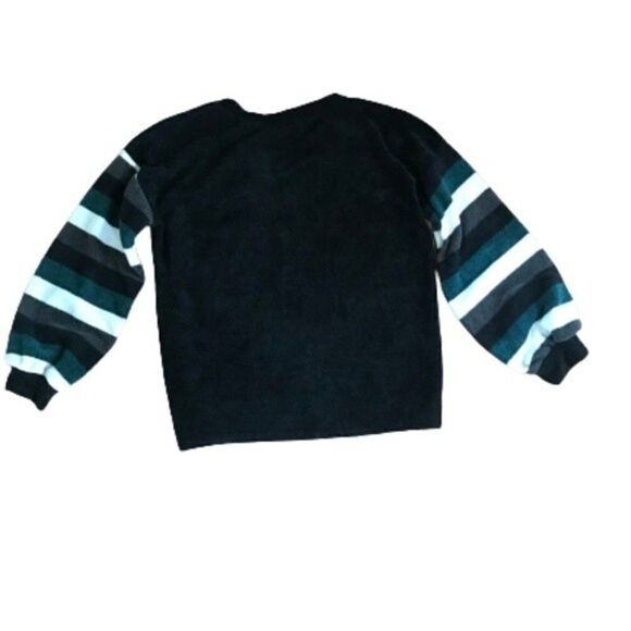 PROMESA Black Sweater with Striped Sleeves - Picture 2 of 2